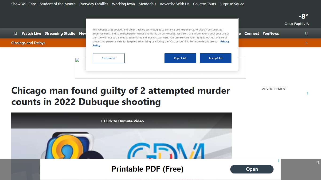 Chicago man found guilty of 2 attempted murder counts in 2022 Dubuque shooting